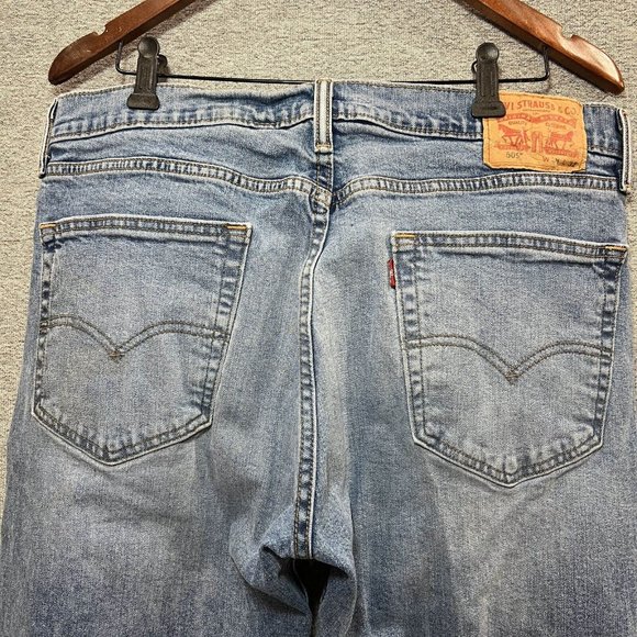 Levi's 505 Jeans Men 36x32 (36x31 Actual) Blue Acid Wash Mid Rise Straight - Picture 5 of 14